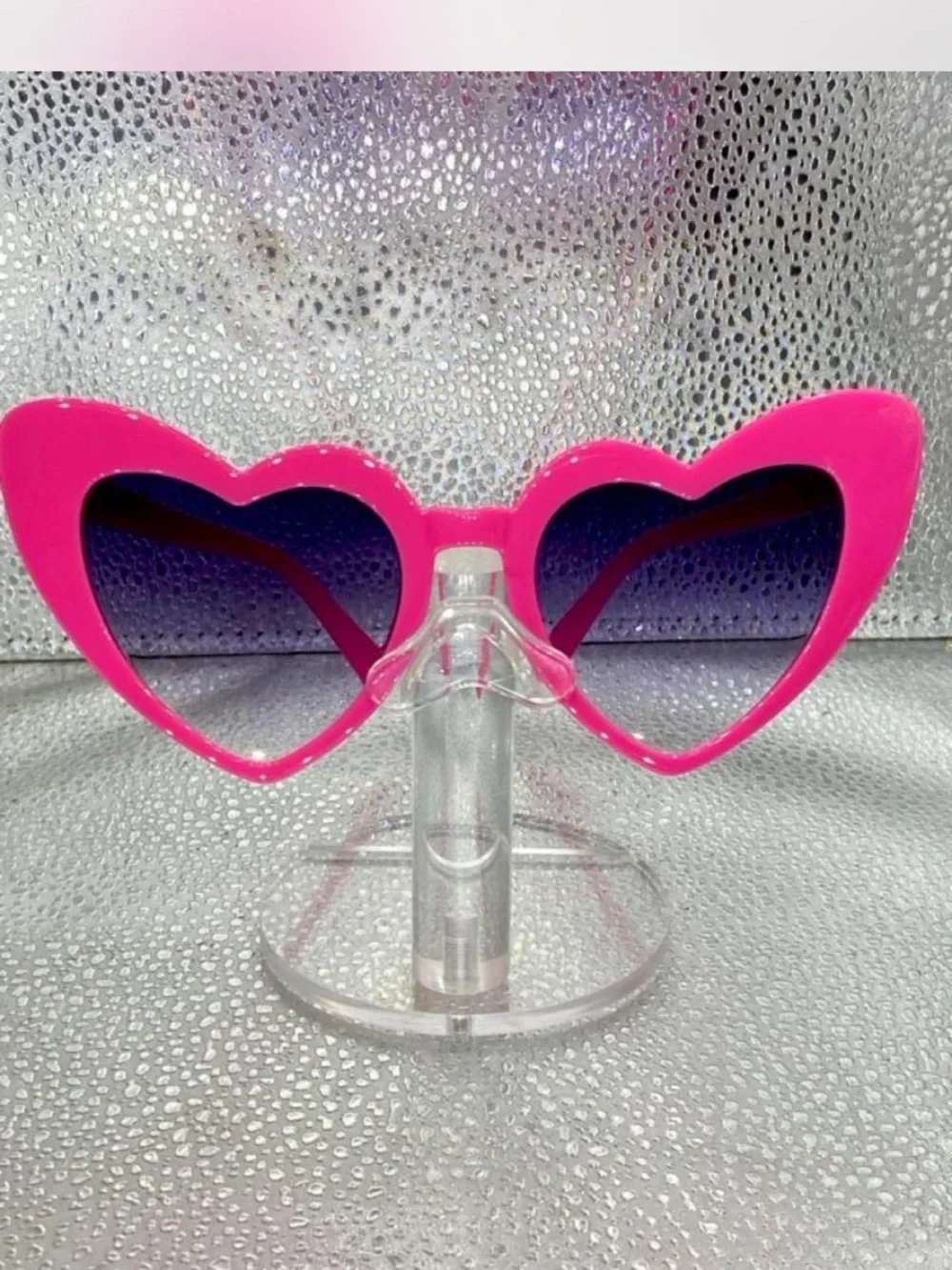 *** Hot Posh Pink  ^^^ Heart-Shaped Sunglasses ***